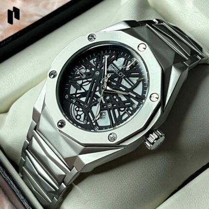 Premium Hublot Spider Watch | Chain Full Silver Inside Black